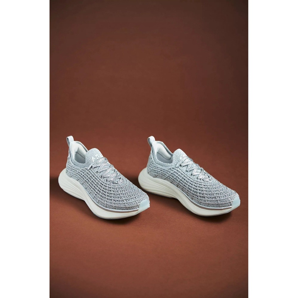 APL TechLoom Zipline Sneakers Silver Metallic Knit Running Men's US 10  $350